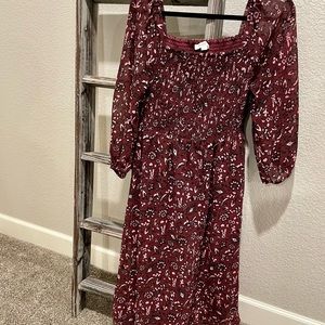 Never worn square neckline dress Size large